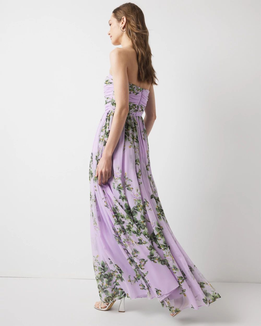 bohemian style maxi dresses Floral Dress For Women With Long Sleeves Flowing Forest Paneled maxi dress in Size:M-15.5